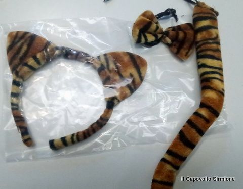 SET CARNEVALE ORECCHIE CODA PAPILLON TIGRATO SET CARNEVALE ORECCHIE CODA PAPILLON TIGRATO